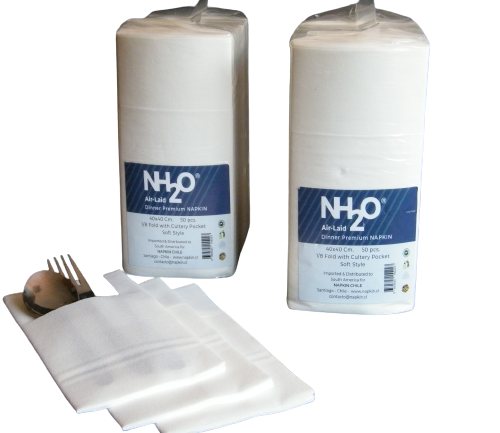 AIR-LAID PREMIUM NAPKIN 40 x 40 Cm. 8 PLIEGUES CON BOLSILLO